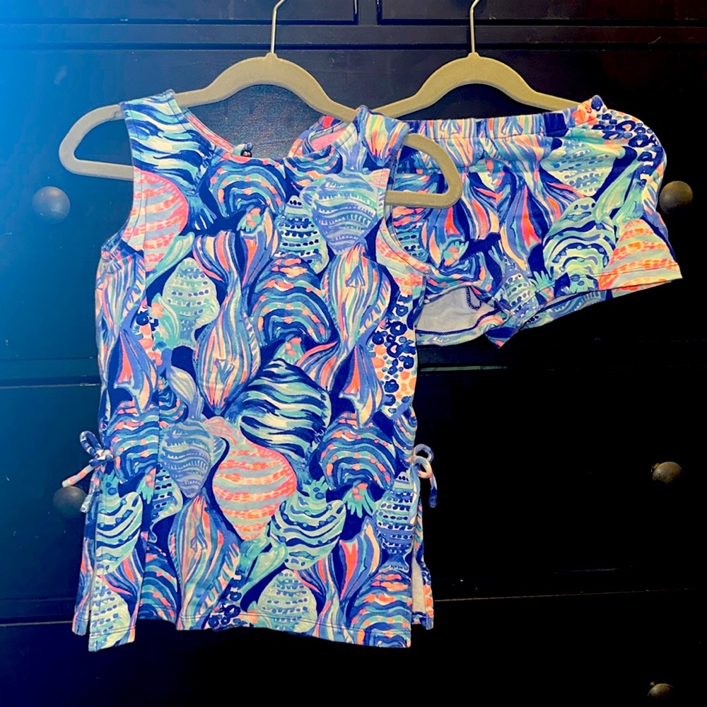 Lilly Pulitzer Kids Girls Two Piece Short Set Size 4-5